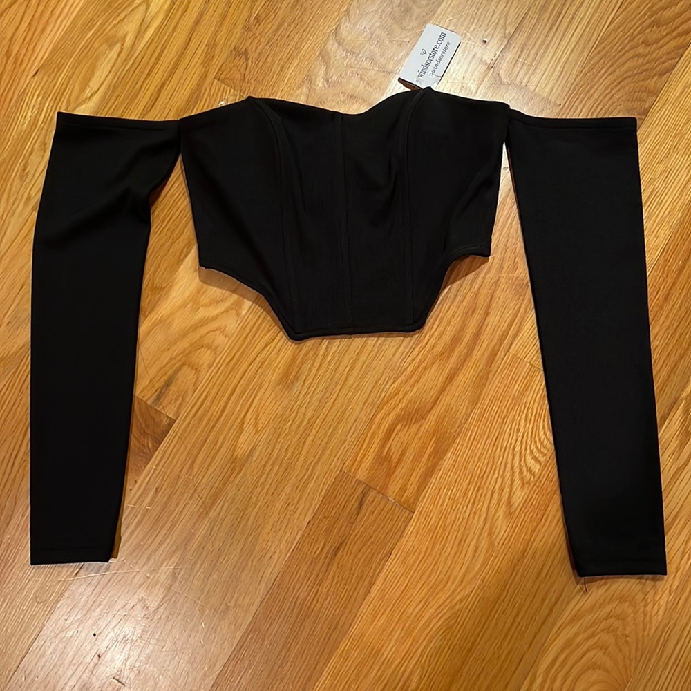 Black Corset Crop Top.